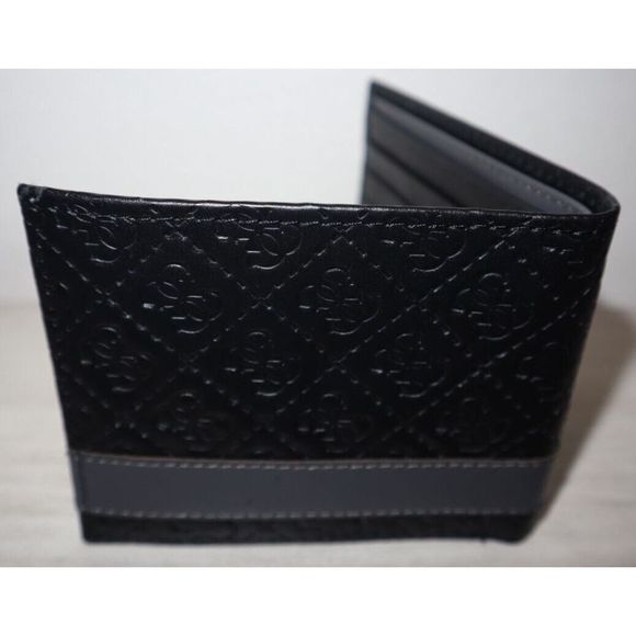 Guess 31GO220095 Men's Black "G" Embossed Leather Credit Card ID Bifold Wallet - Picture 8 of 8